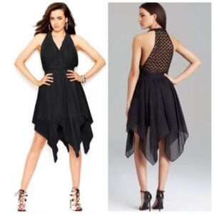 Guess black crochet back handkerchief dress size 2